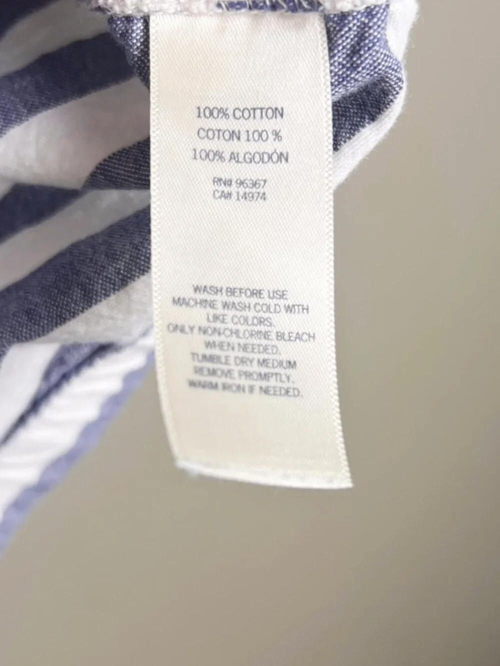 OshKosh B'gosh Striped Anorak Jacket Blue White Youth 12 Minimalist